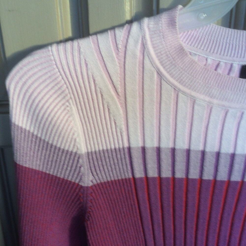 Banana Republic Pullover Sweater SzM Ribbed Knit Multicolor Round Neck Pre-Owned - Picture 7 of 8